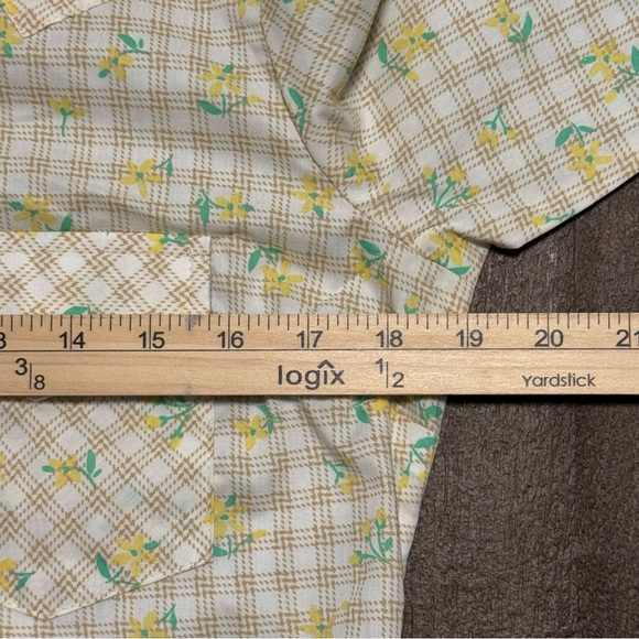 Wrangler Women’s Long Sleeve Button Snap Blouse Yellow Plaid Floral NWT Size S - Picture 10 of 11
